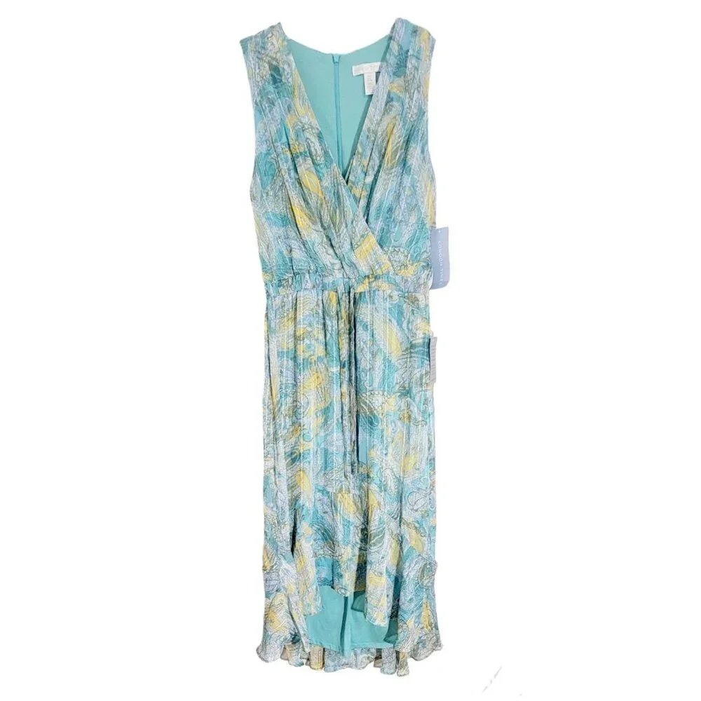 London Times Maxi Womens Dress V Neck Paisley Sleeveless Multicolored Size 4 - Picture 1 of 13
